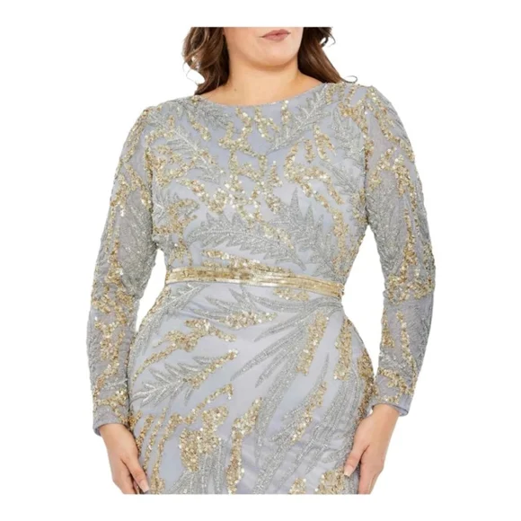 Mac Duggal Gown Size 22W Gray - Picture 2 of 9